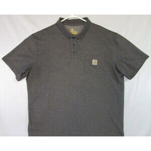 Carhartt Polo Shirt Mens XL Gray Original Fit Pocket Performance Workwear K570